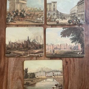 Vintage Five (5) Placemats/Hot Pads of Scenic Pictures of London England